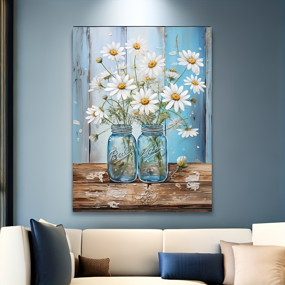 Rustic Flower Diamond Painting Kits for Adults,Farmhouse 5D Diamond Art Kits  for Adults Beginner, DIY Full Drill Diamond Dots Paintings for Adults Home  Decor 12 x 16 Inch 