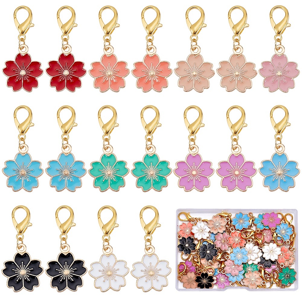 40Pcs 2 Styles Christmas Angel Charms Clip On Bracelet Charms Crochet  Stitch Marker Counter Zipper Pull Knitting Needle Markers Lobster Charm for