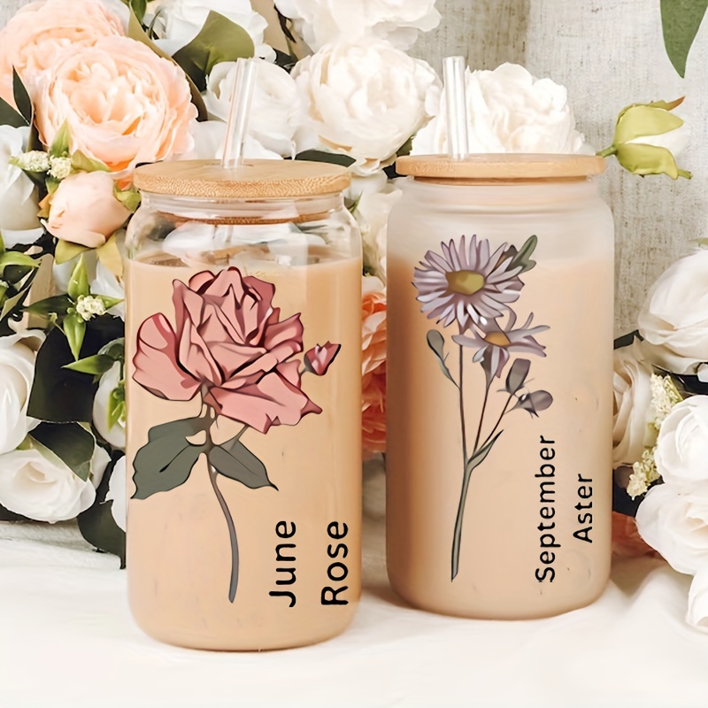 Bride Iced Coffee Cup Mrs Glass Cup With Lid Straw Bride Glass Can