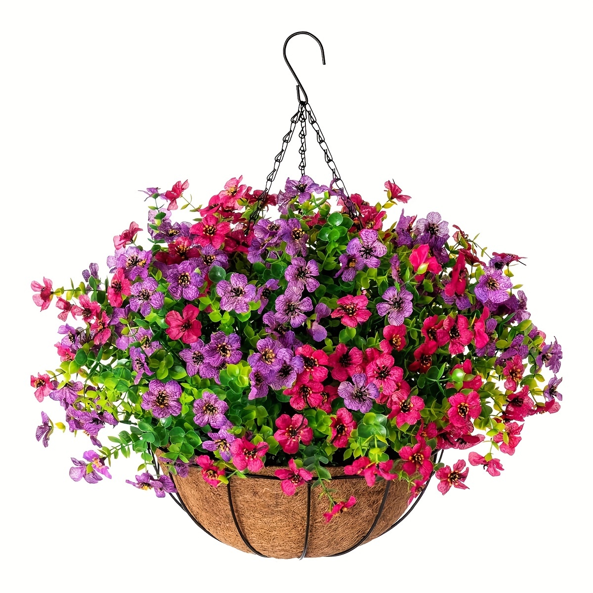 Artificial Flowers Hanging Basket - Temu