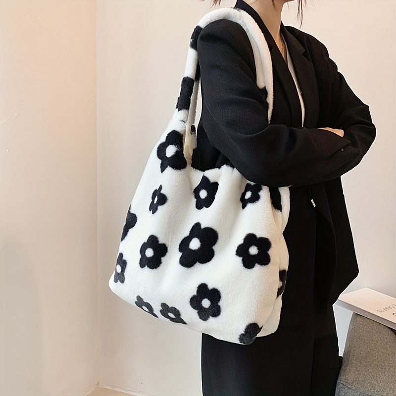 Twilly Scarf Shoulder Bag, Top Handle Bag With Bear Patterm, Pink Handbag  With Adjustable Strap 