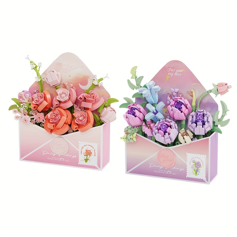 bouquet Blocs De Construction DIY Lis rose Plante Fleur En Pot arrangement  Domicile Décoration Adulte Enfants Amusant Assemblée Brique Garçon Fille  Jouet Cadeau, Mode en ligne