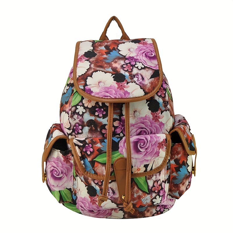 Mochila lona flores