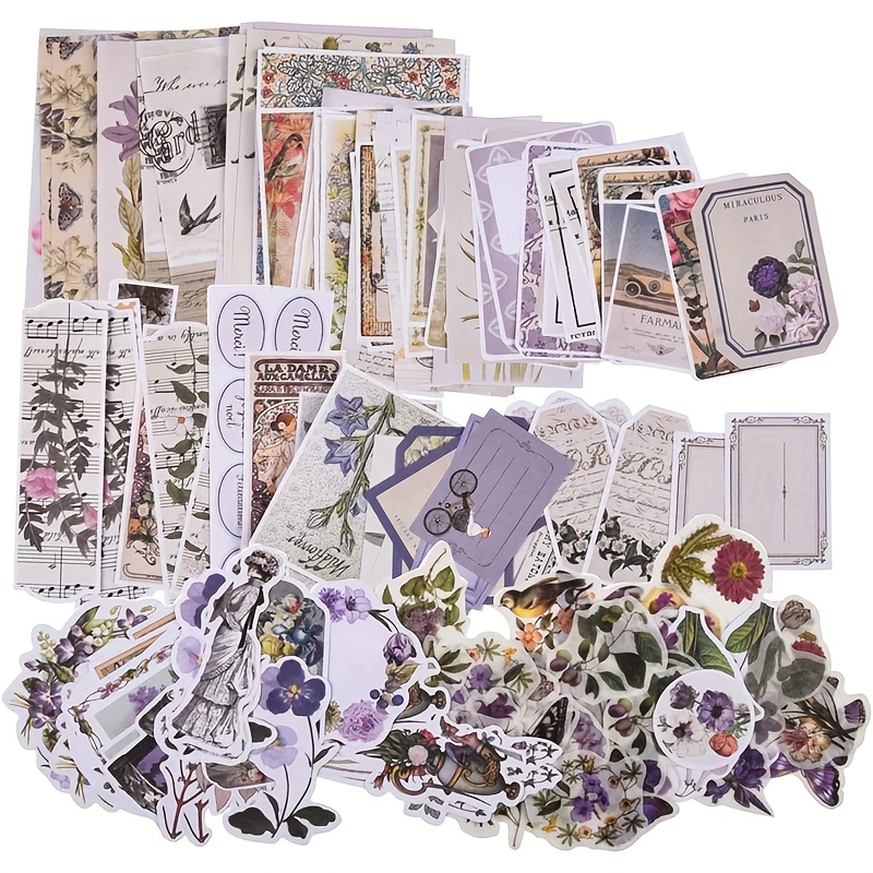 Retro Style Vintage Scrapbook Stickers Teen Adults Flower - Temu