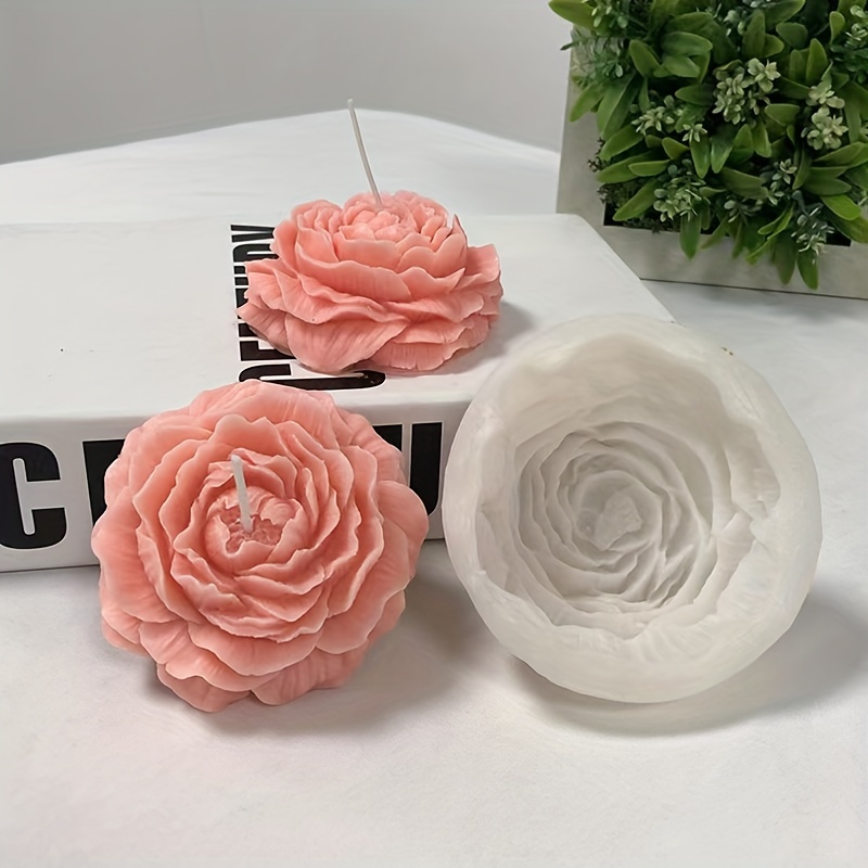 3d Grande Fleur de Rose Bougie Moules Amour Coeur Silicone Moule