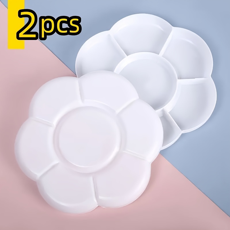 White Plastic Flower Shape Paint Palette Mixing Tray Kids Art Painting &  Mixing 
