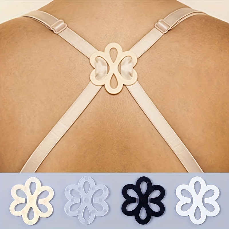 4pcs Flower Shaped Bra Strap Clips, Invisible Non-slip Bra Straps Buckle,  Women's Lingerie & Underwear Accessories