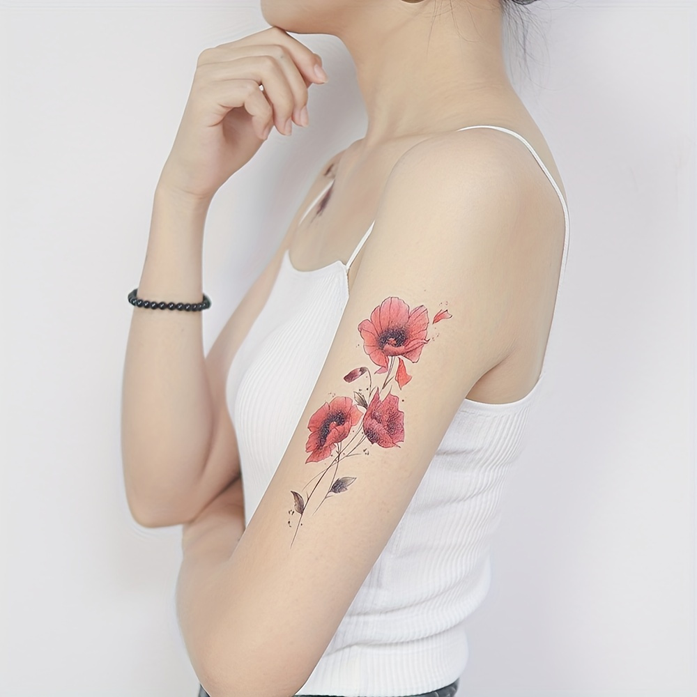 Waterproof Temporary Rose Mandala Lotus Flash Tattoos Lion - Temu