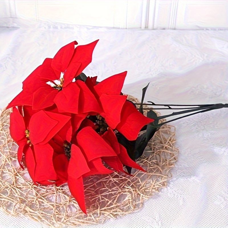 Poinsettia Silk Flowers - Temu