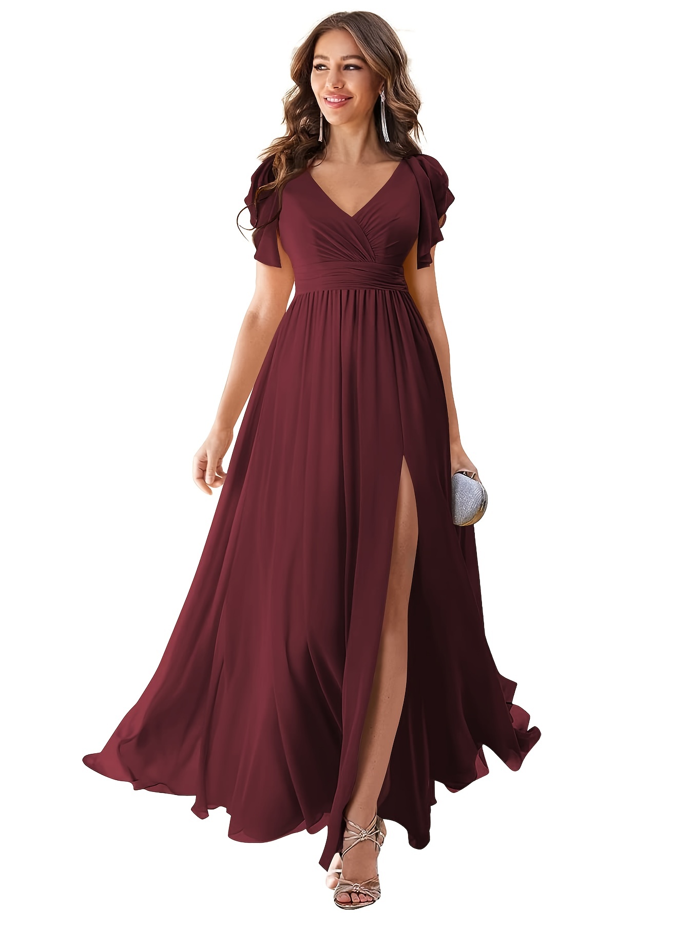 50.99 Sweet A-Line Mini-Length V Neck Bridesmaid Dress  Ruffles bridesmaid  dresses, Stunning bridesmaid dresses, Bridesmaid dresses online