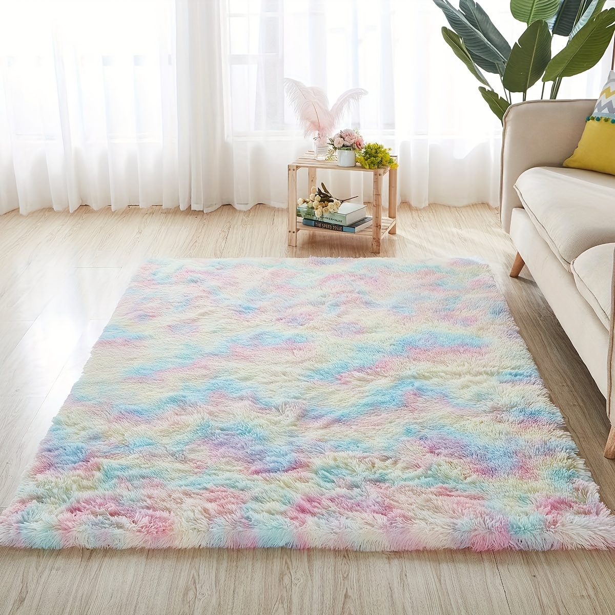 Alfombra acolchada de terciopelo de cristal en estilo moderno, alfombra  rectangular esponjosa para el hogar, alfombra de felpa corta para sala de