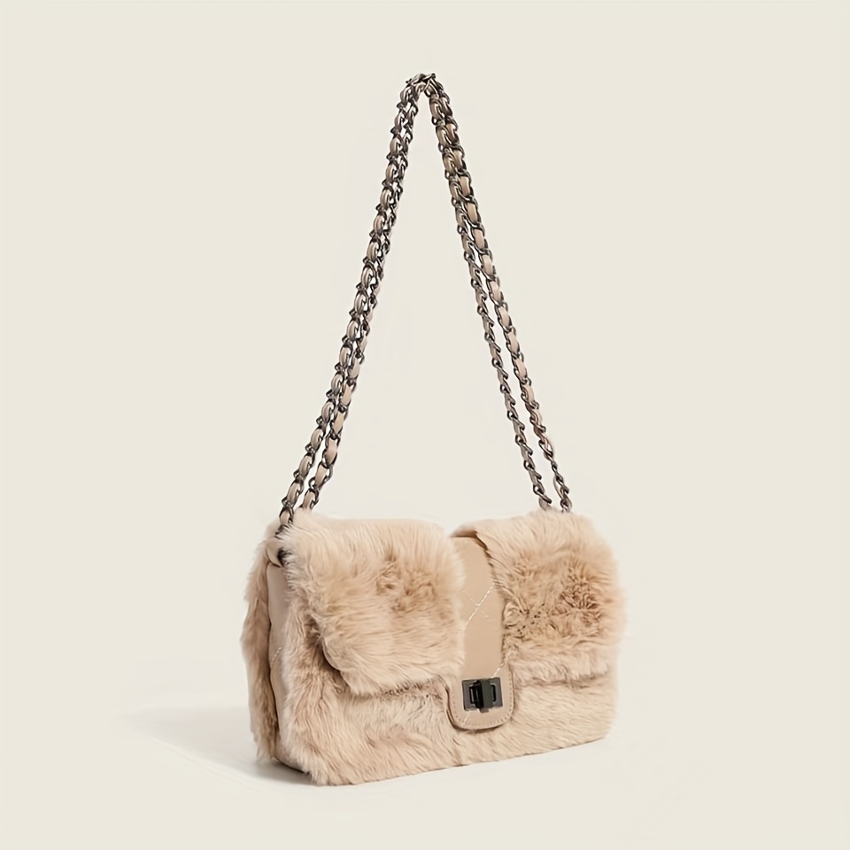 Cute Plush Crossbody Hobo Bag, Fashion Faux Fur Shoulder Bag, Women's  Casual Handbag & Tote Purse - Temu Cyprus