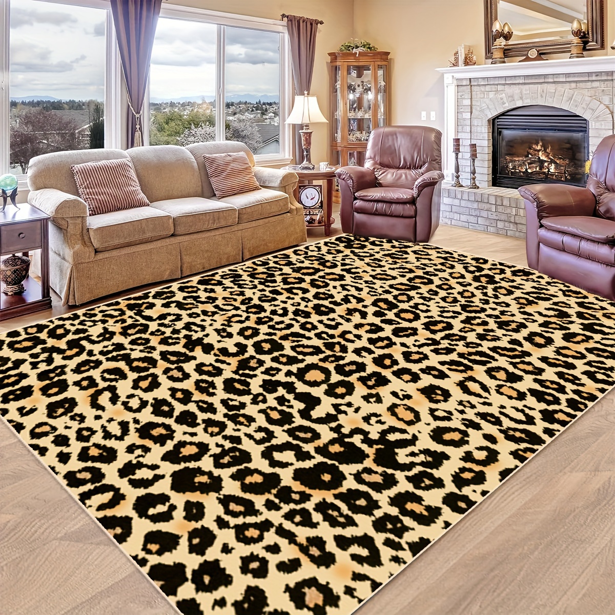 Black Leopard Outdoor Area Rug, Animal Print Waterproof Carpet Home Fl –  Starcove Fashion