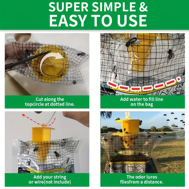 Fly Traps Outdoor Fly Trap Hanging, Disposable Fly Killer Trap Bag