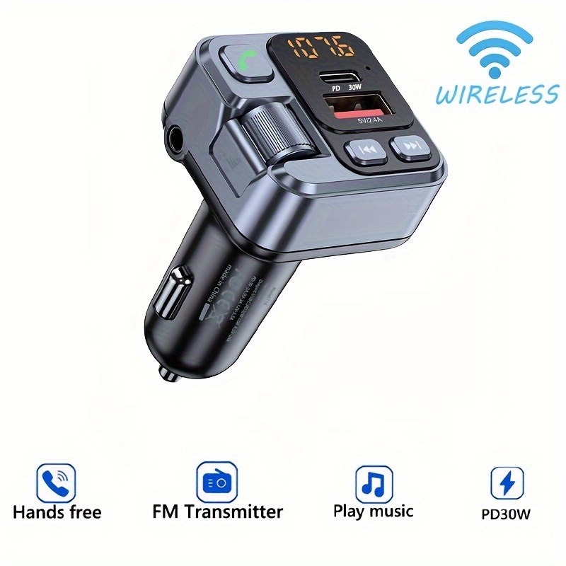 Jajabor Car Fm Transmitter Wireless 5.3 Handsfree Car Kit - Temu