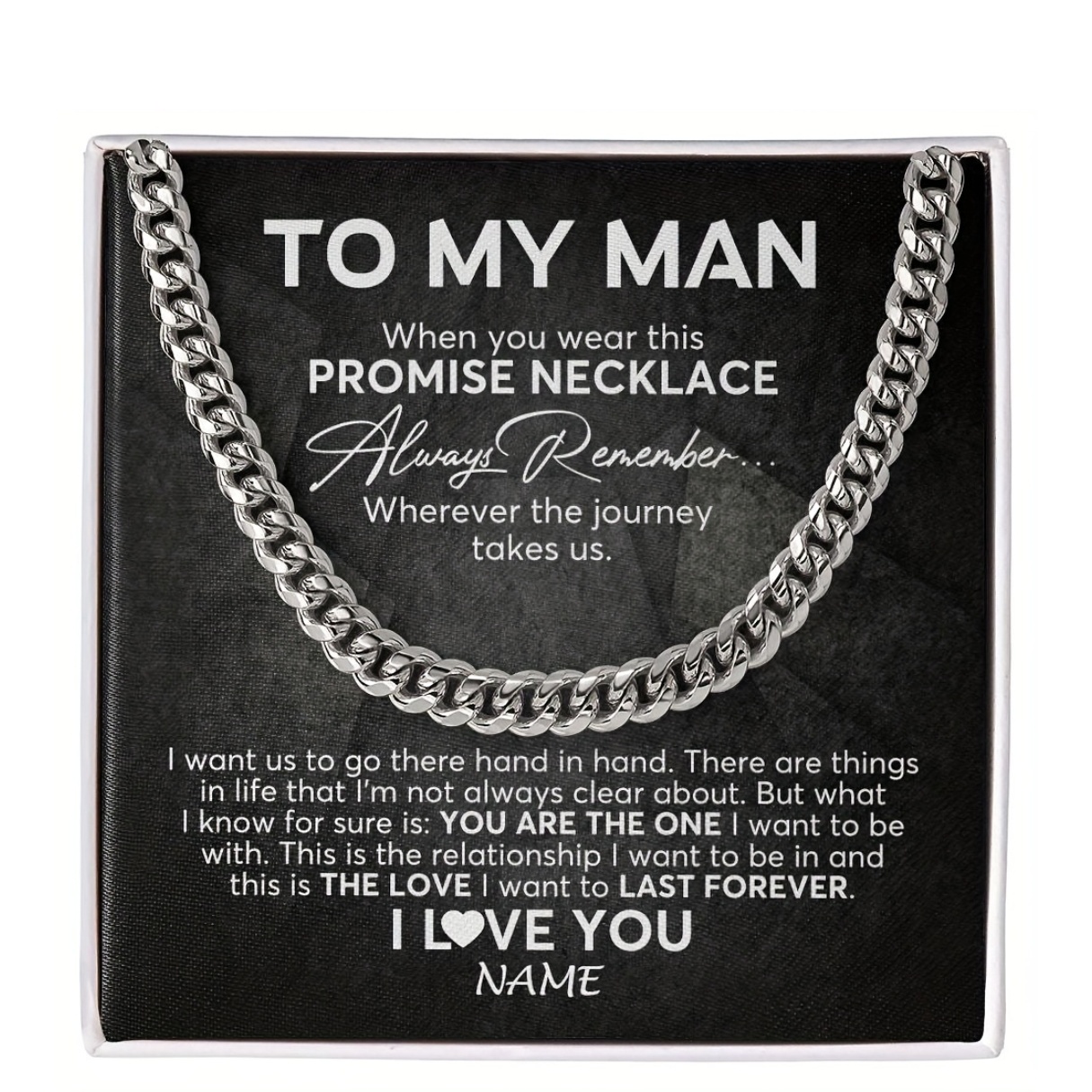 Personalized Cuban Necklace with Card & Gift Box, Custom Gift
