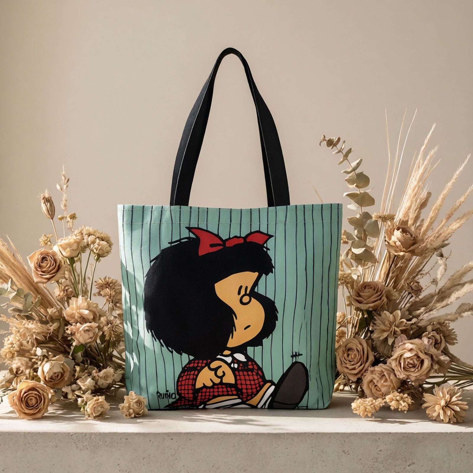 TEMU Borsa Mafada da 1 pezzo con stampa fronte-retro a a righe verticali , a uso come borsa per e borsa portaoggetti, utilizzabile come borsa a /a