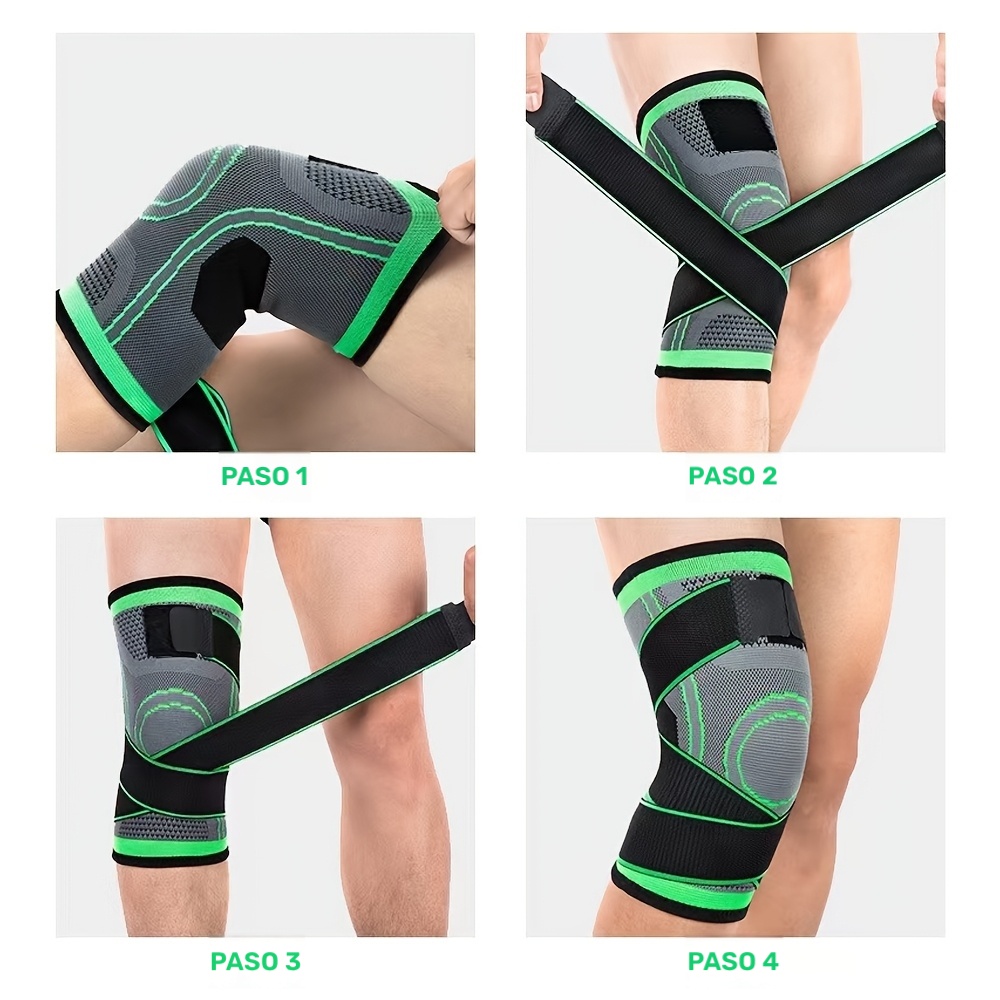2 piezas de rodillera de soporte ajustable con correas y tirantes para hombros, térmica, poliéster, disponible en negro, verde y naranja, unisex, regalo   para   y   6