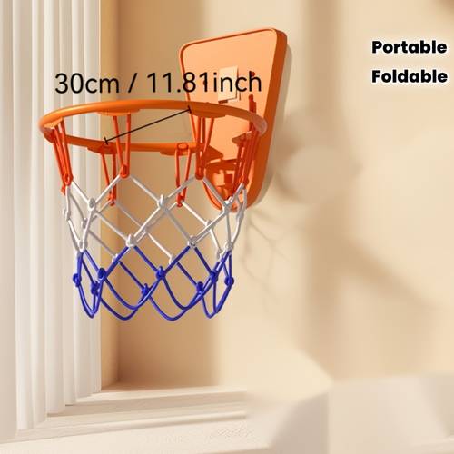 no drill indoor basketball hoop stand silent foldable wall mounted backboard portable pvc basket for scenes no drilling required orange indoor basketball system