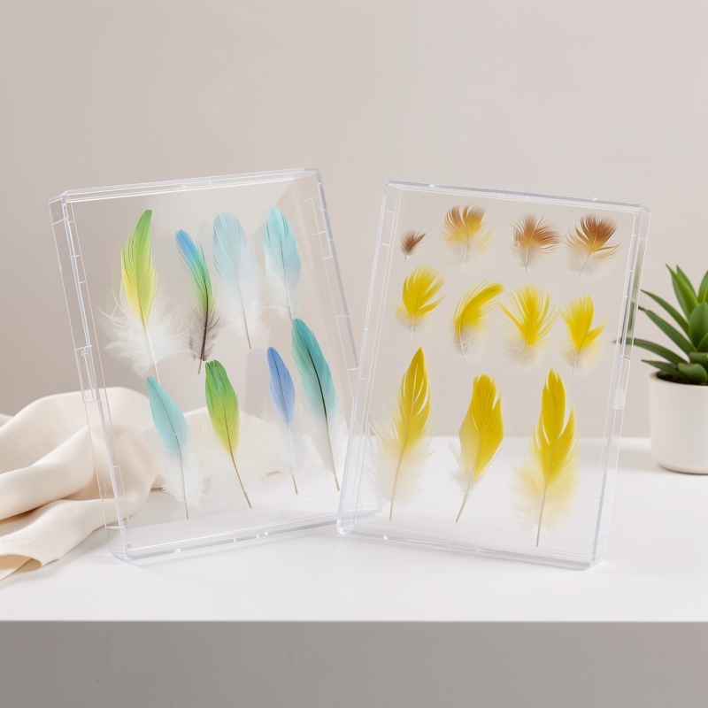 Pet Bird Feather Keepsake Display Box, High-Definition Transparent - Elegant Memorial Box to Preserve the Warmth of Your Pet. Suitable for Budgerigars, Cockatiels, Lovebirds, and Various Other Bird Feather Collections. A Durable Frame for Bird