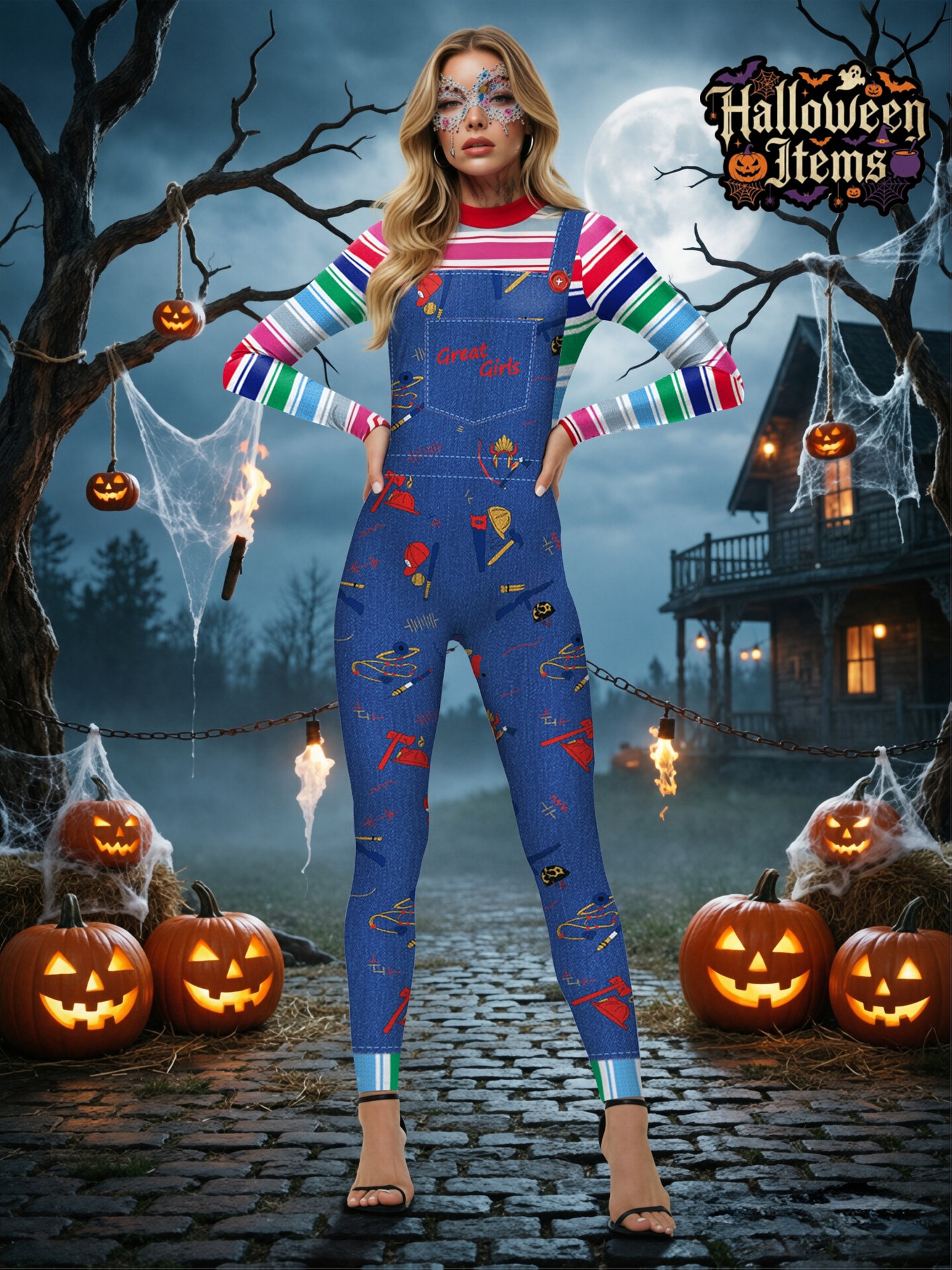 Western Halloween Jumpsuit Costume