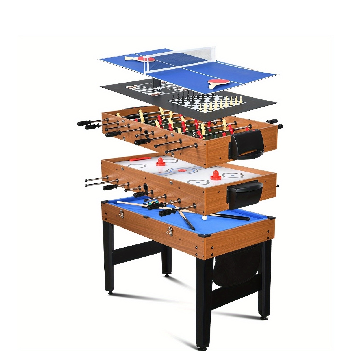 7-in-1 Multi-Game Combination Table - Foosball, Billiards & More