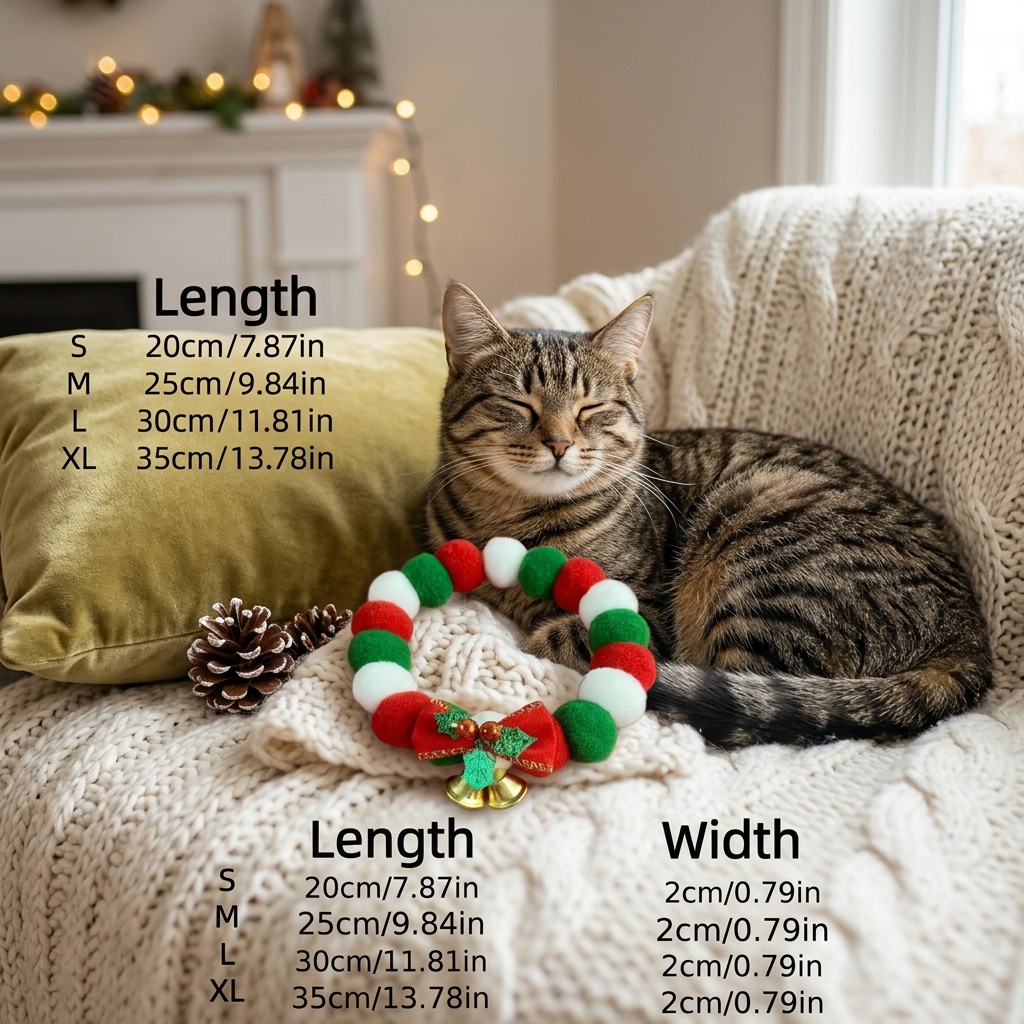 christmas bell long plush ball pet collar winter christmas     clothing accessory without battery Product details 0