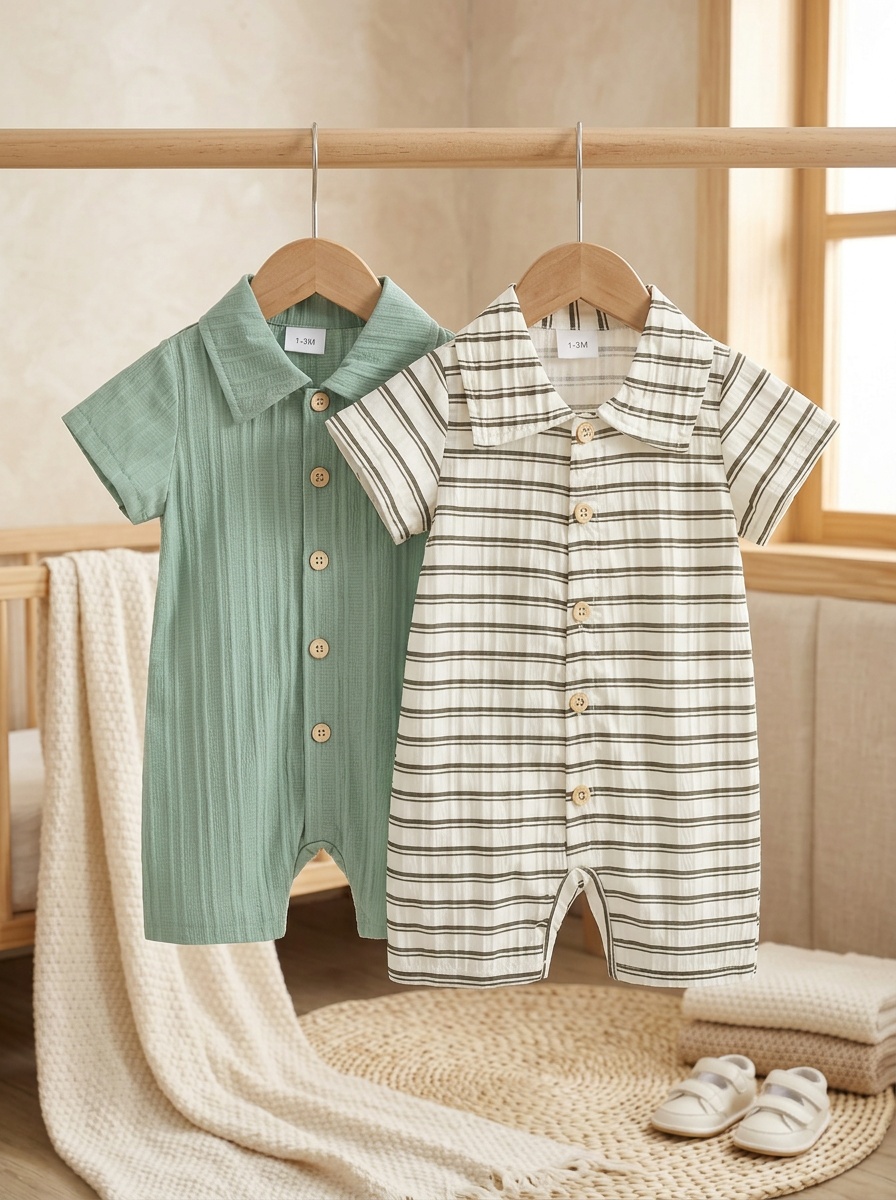 Baby boy striped shirt durable stitching