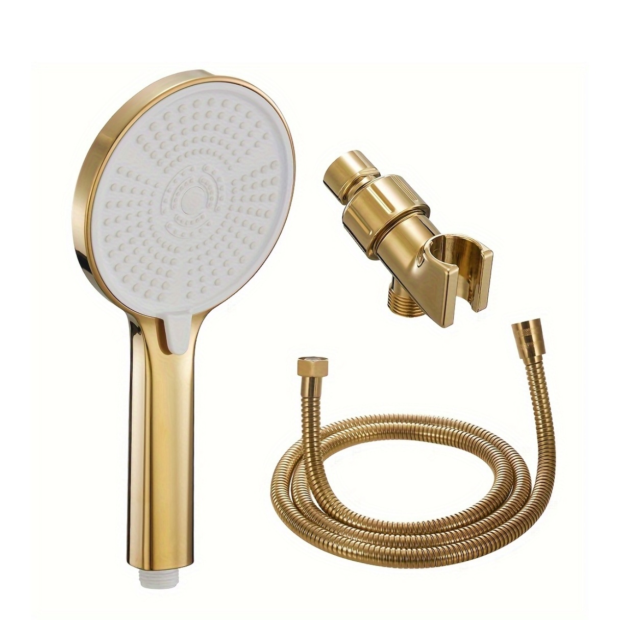 High-Pressure Handheld Showerhead with 3 Modes, Golden Finish