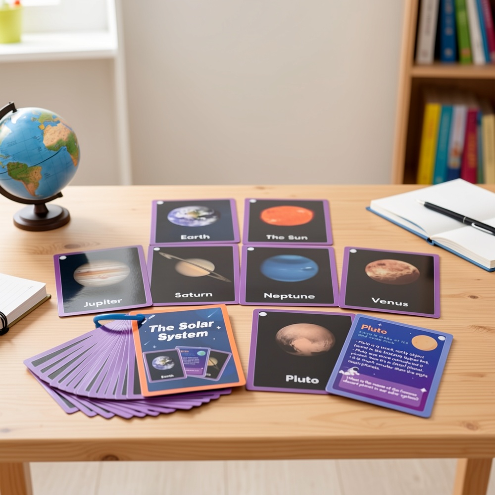 Solar System Learning Flash Cards - 15 Double-Sided Set