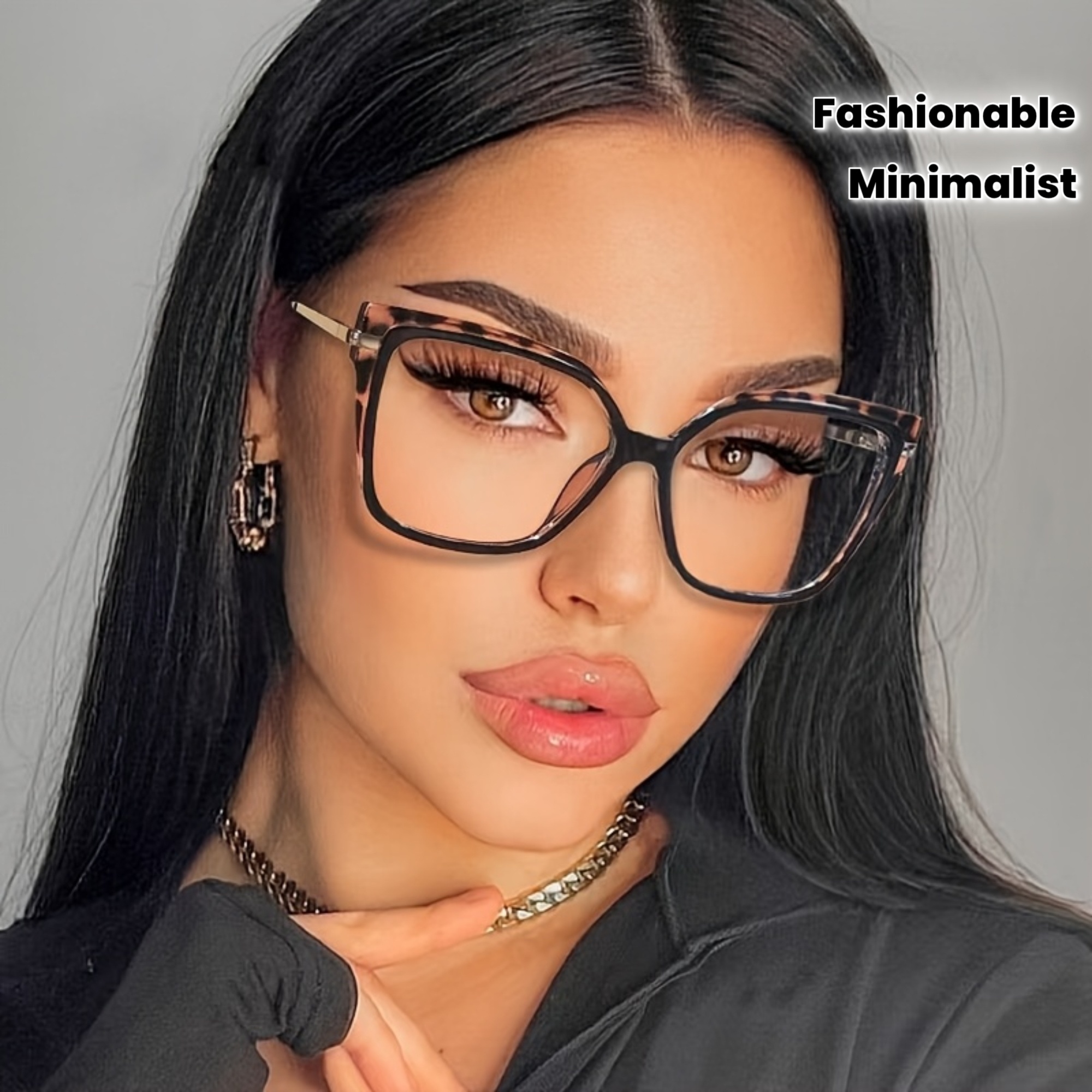 Image of Lightweight Women's Glasses Without - Compatible With Contact Lenses- Stylish Accessory- Fashion Statement- Retro Cat-- High-quality Lenses- Stylish Frames- Trendy For Women