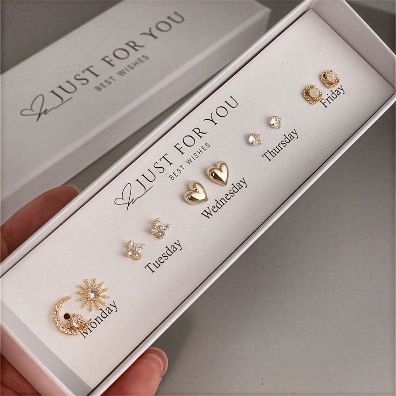 gift box set featuring synthetic zirconia allowing casual - Temu