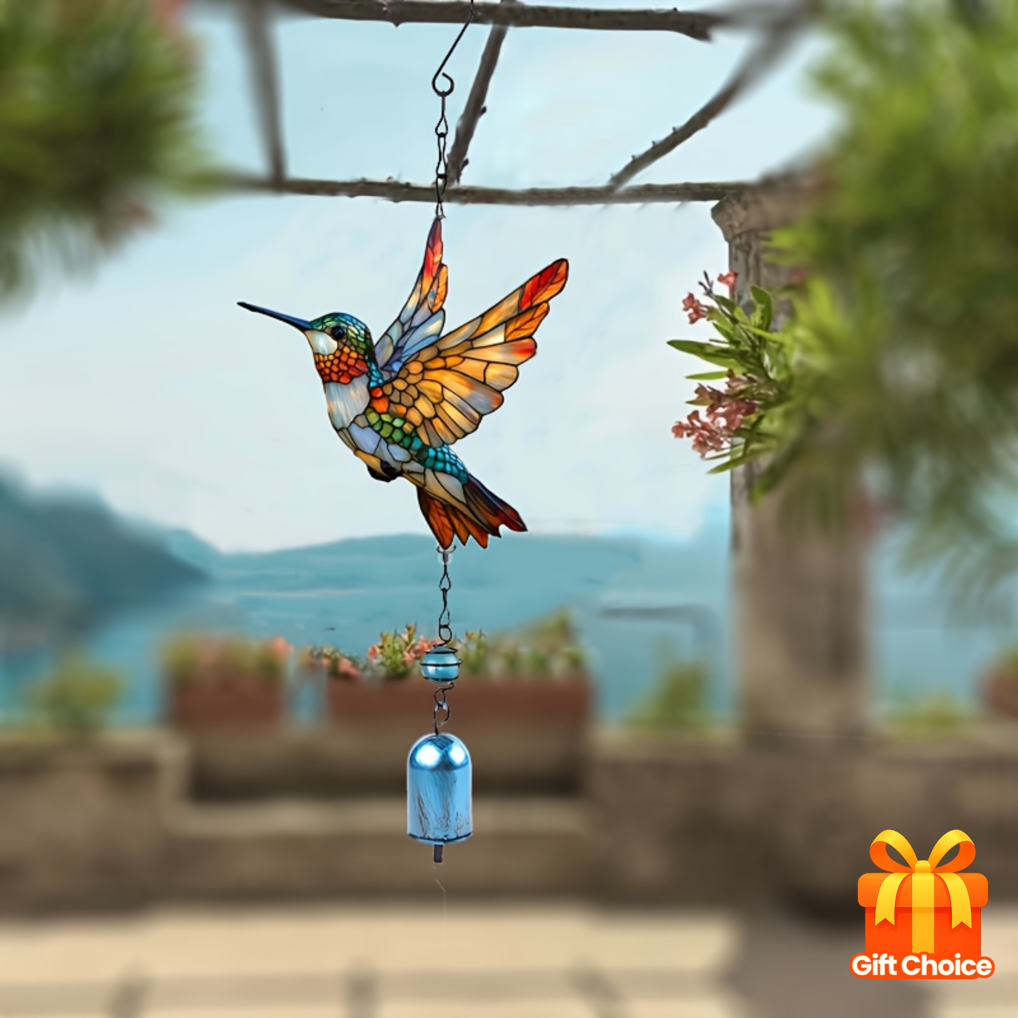 1pc inspirational hummingbird wind chime suncatcher wall - Temu