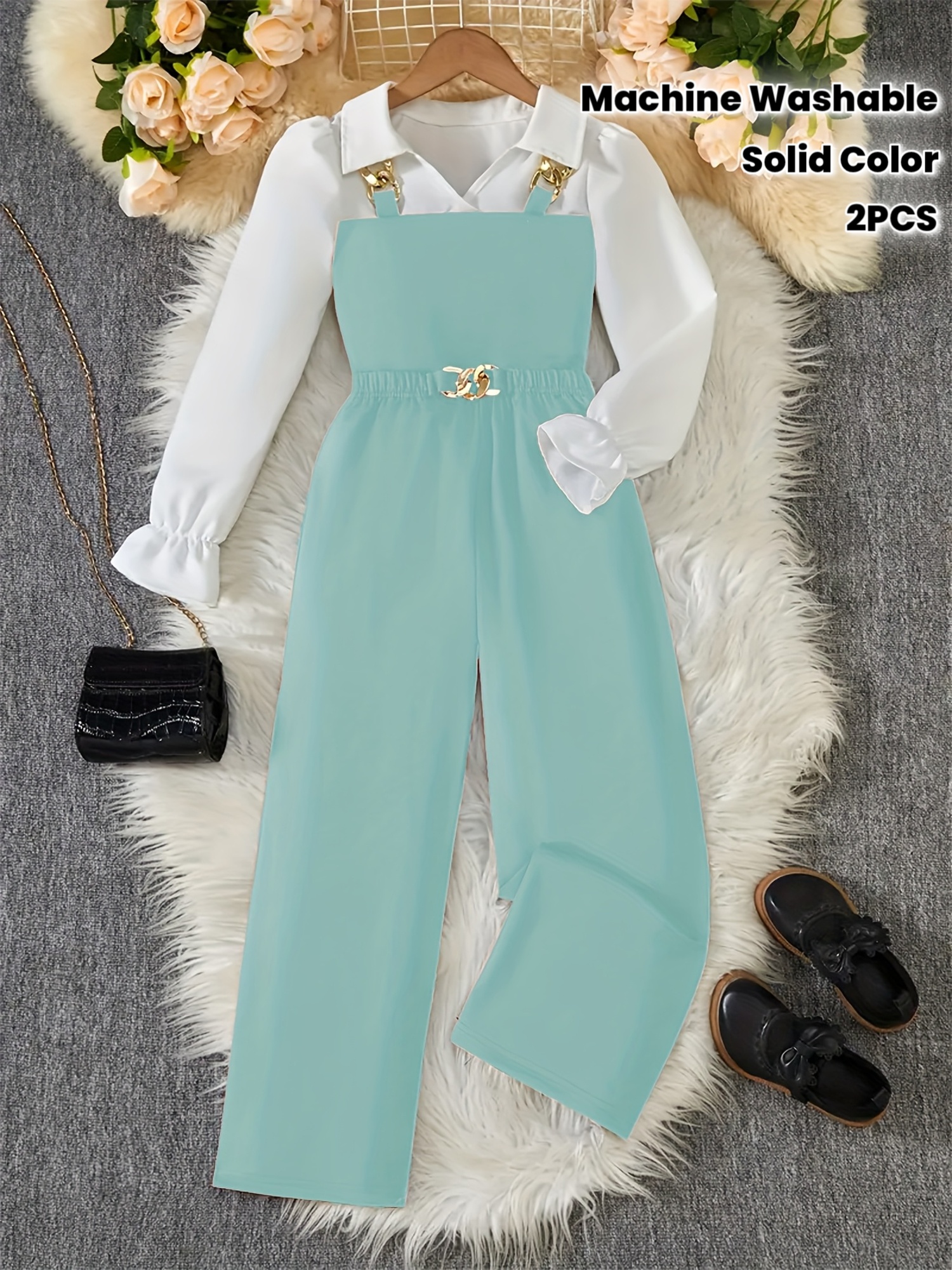 ensemble uniforme 2 pièces filles blouse à col boutonné - Temu France