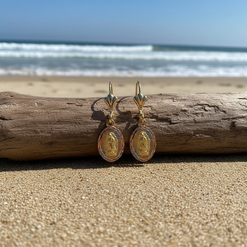 Retro Dual-Tone Oval Pendant Earrings for Women