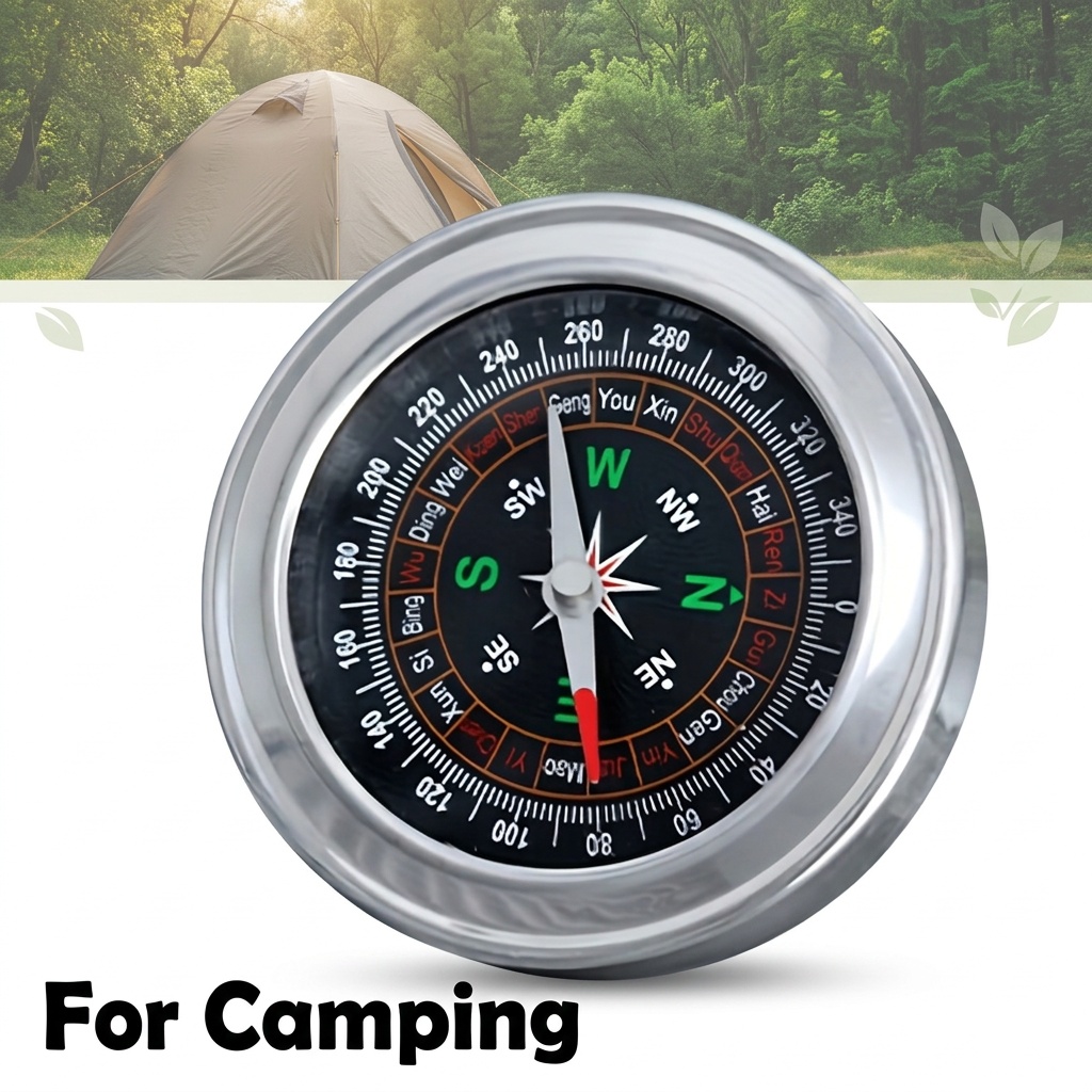 75Mm Stainless Steel Compass with Durable Metal Case