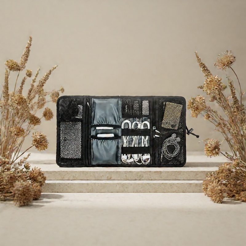 Dark Gray Electronic Storage Case Travel Bag