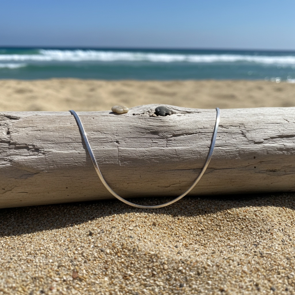 Unisex 1mm Round Snake Bone Chain Necklace, Woven Texture