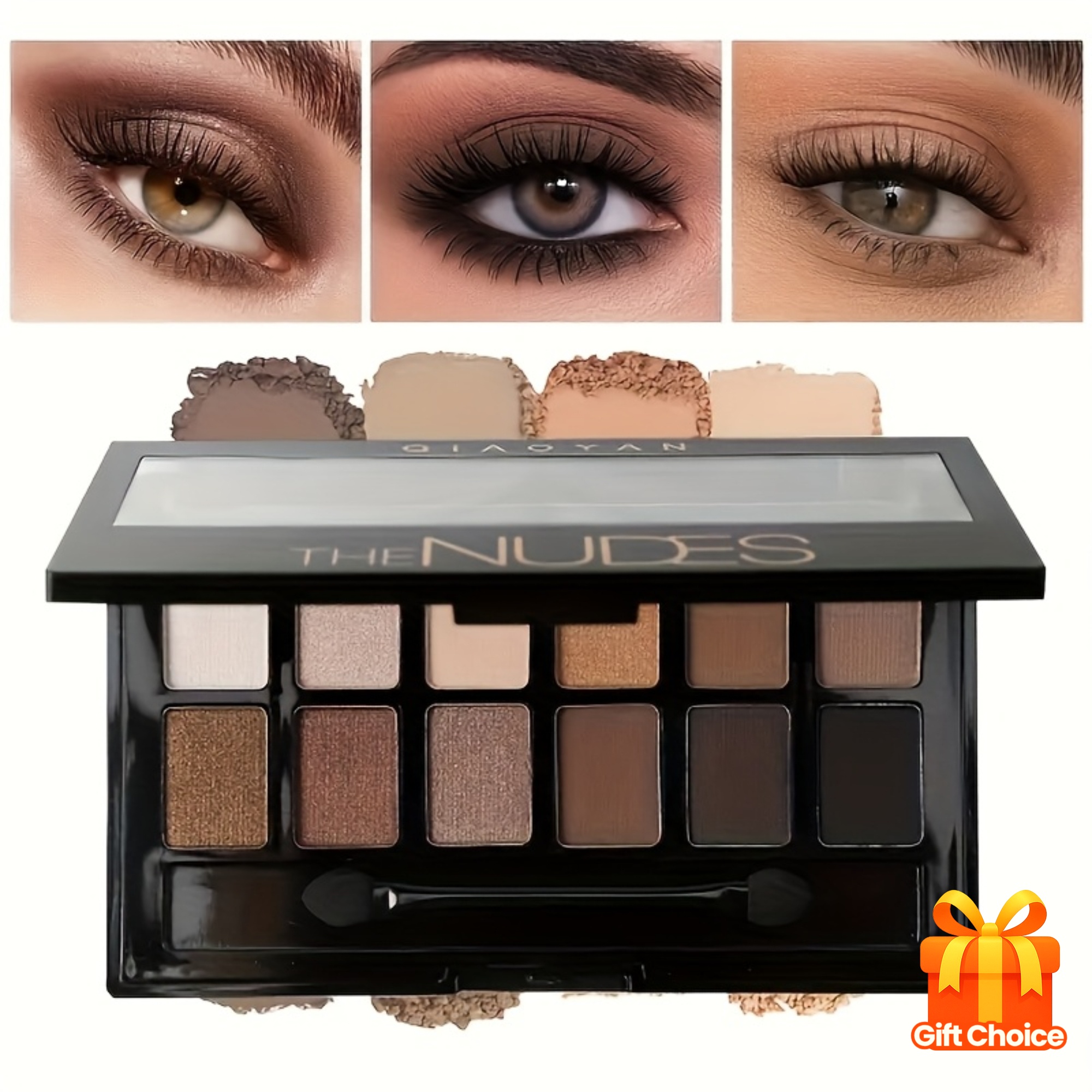 12 Color Nude Brown Eyeshadow Palette Matte Shimmer Natural