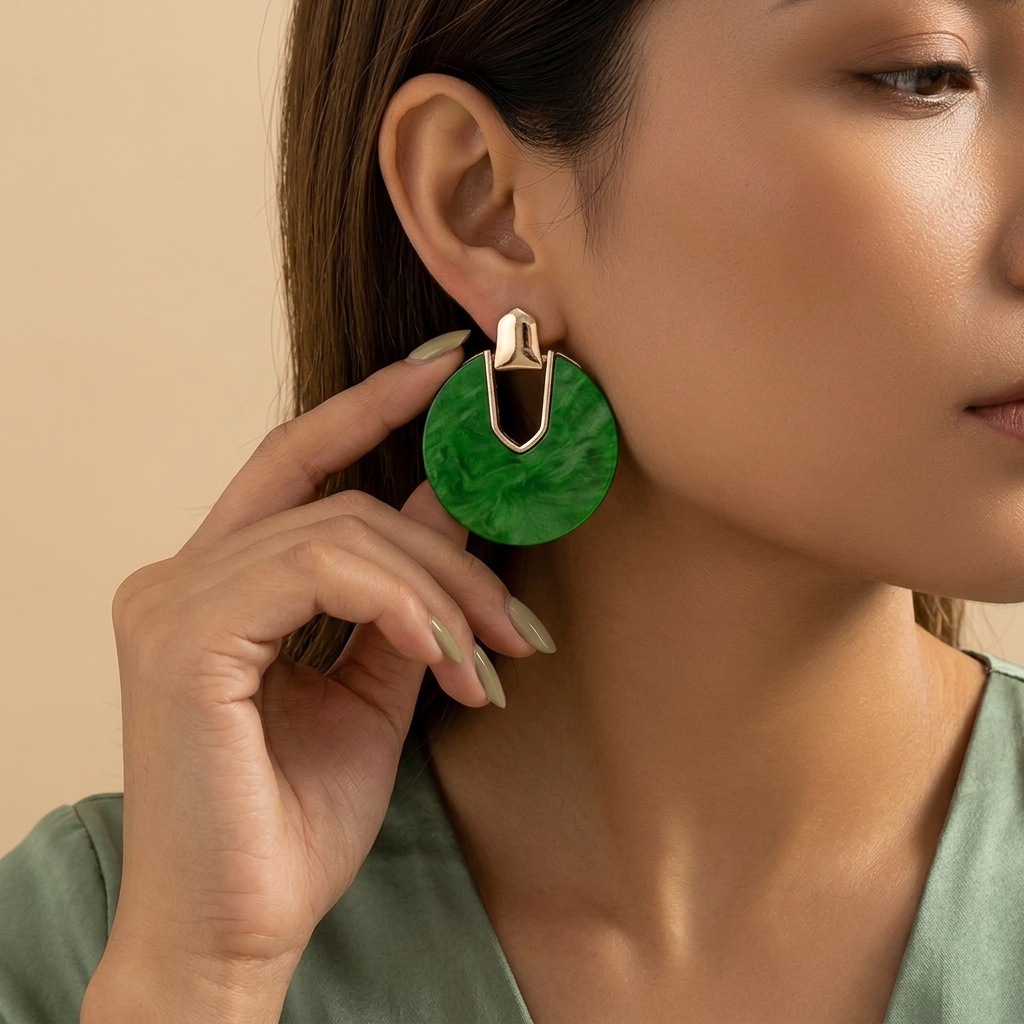 Women's Unique Geometric Acetate Drop Earrings