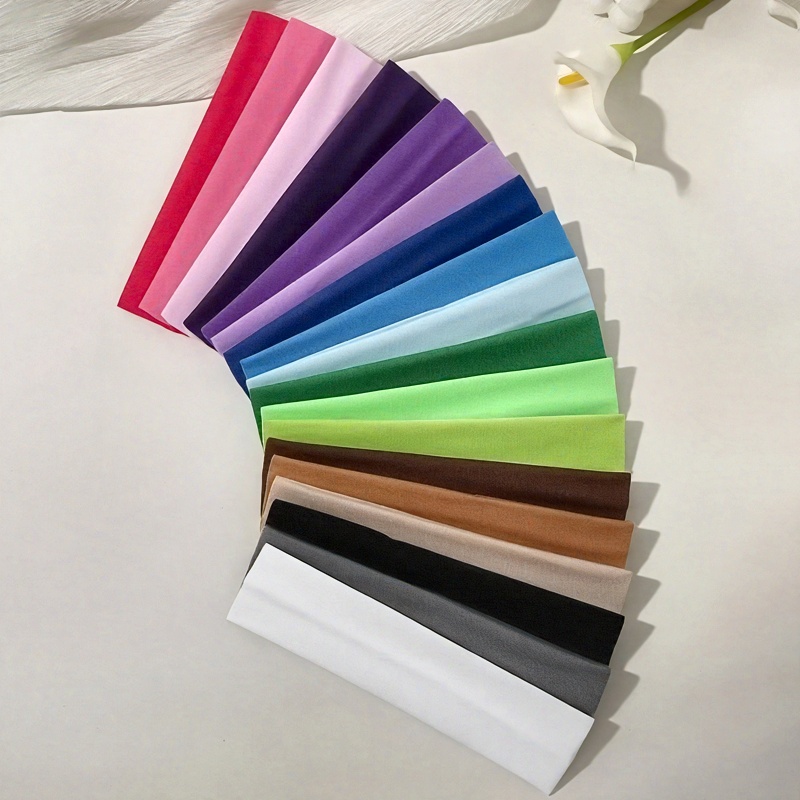 4pcs Random Colors Women S Elastic Headband Set, Polyester Knit Non-Slip Sweat-Absorbing, Yoga Running Sports Multicolor Combination, Athletic Headband, Vibrant Headband, Knit Texture, Headband