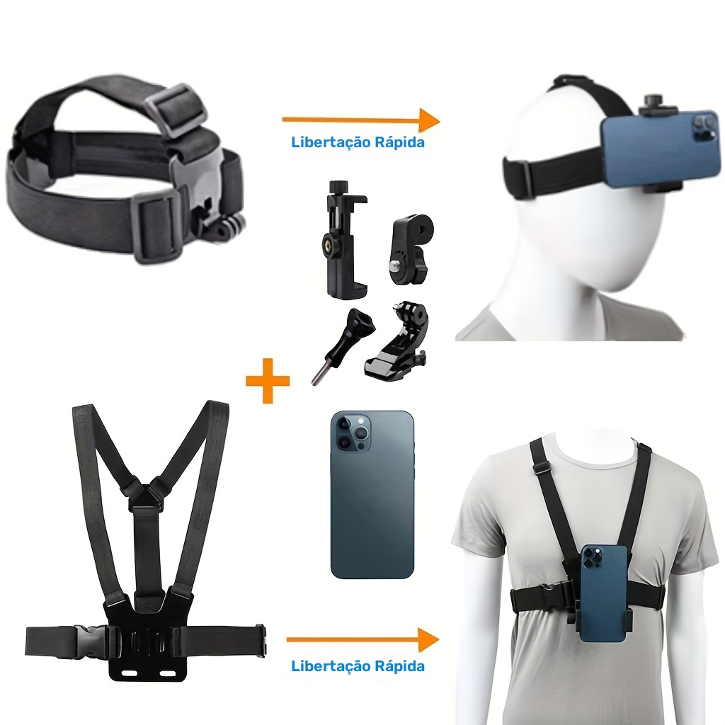 Conjunto de Acessórios para Câmera Esportiva de 6 Peças:  3