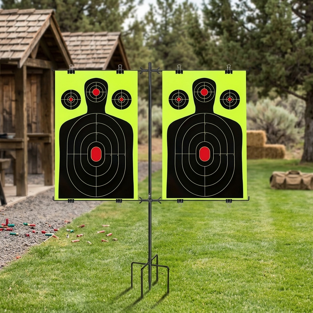 Adjustable Paper Target Stand with Metal Clips