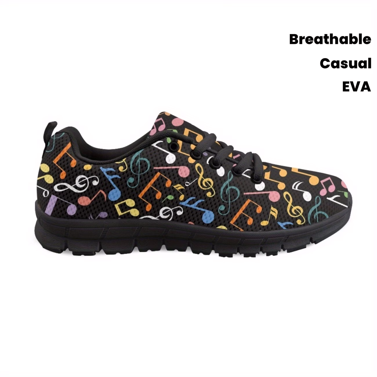 Customizable Musical Note Sneakers - Breathable, Non-Slip Running...