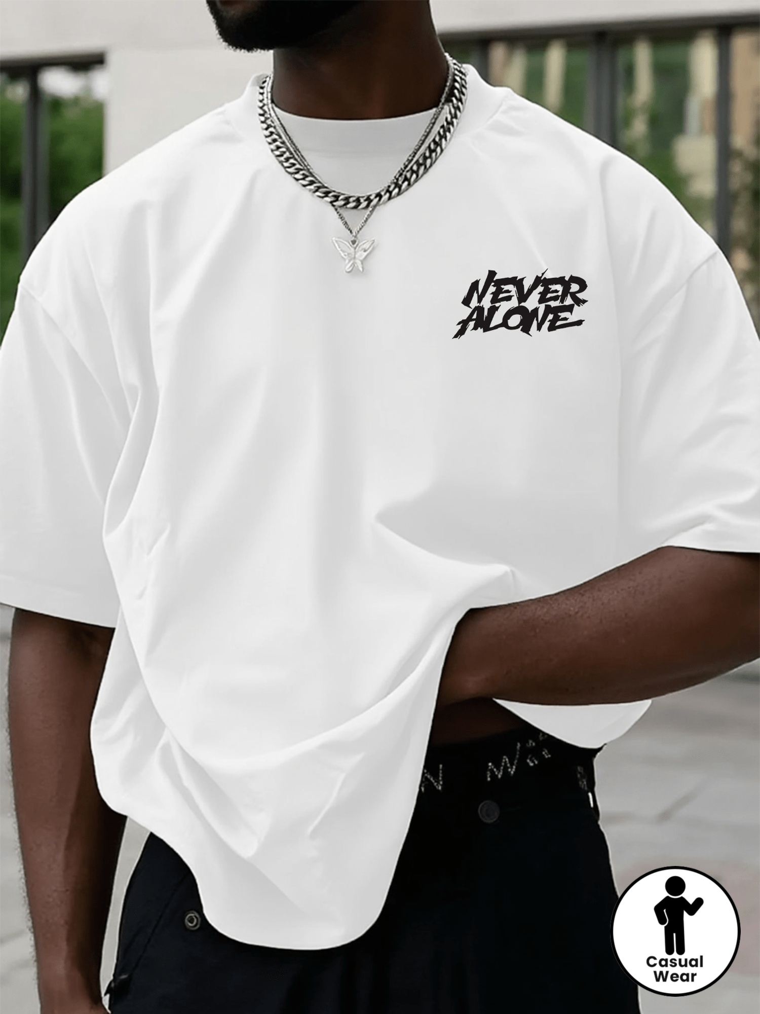 Men'S Inspirational 'Never Alone' Boxing Graphic T-Shirt - Made from Soft, Breathable Fabric, Featuring a Regular Fit Casual Style with Motivational Quotes