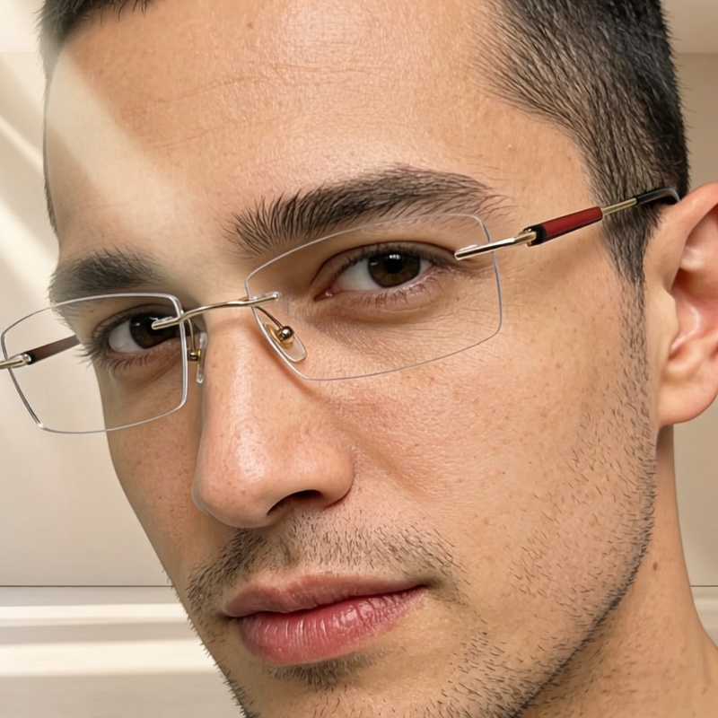 Ultra-Light Elegant Titanium Frameless Glasses Frame for Men