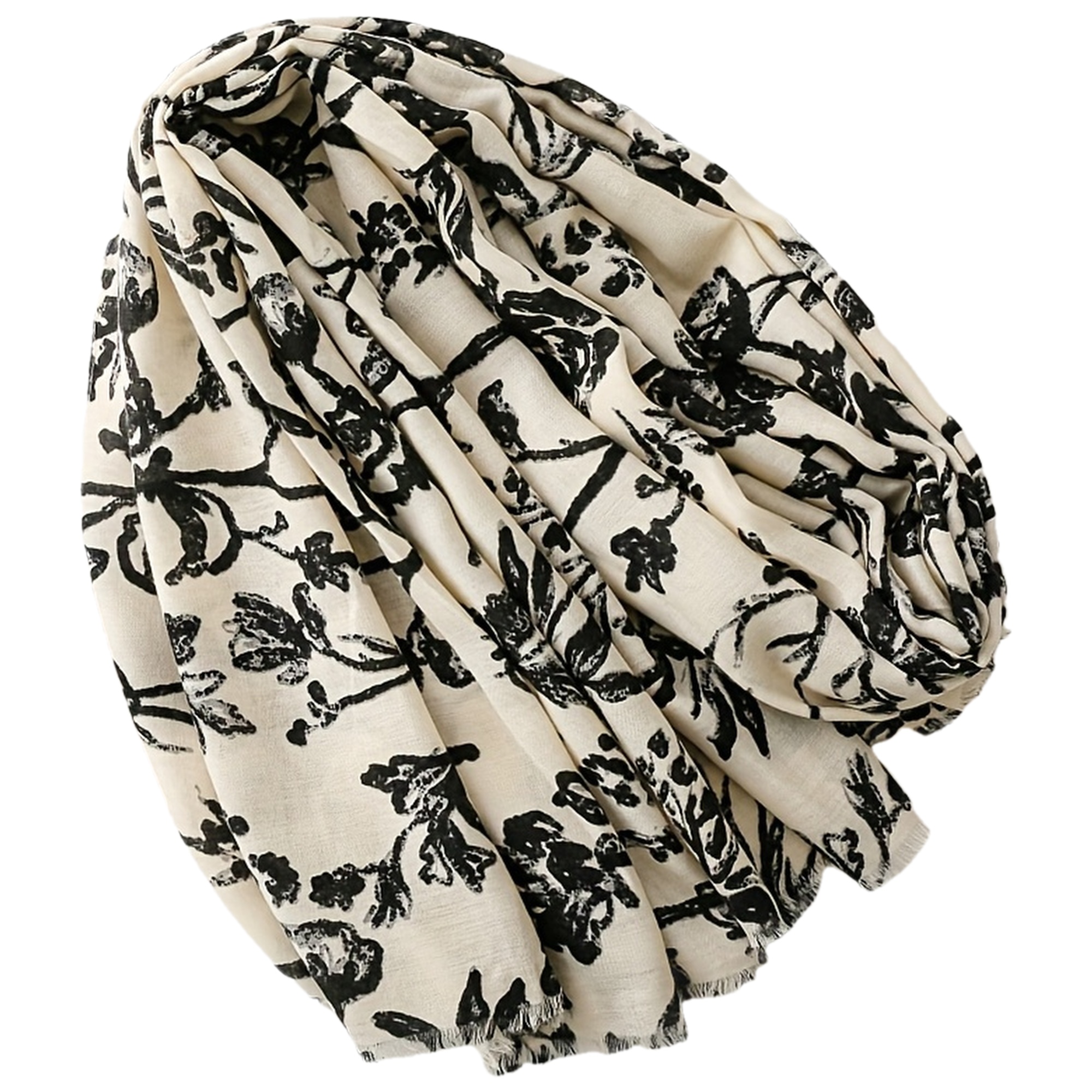 Women'S Vintage Ethnic Style Scarf Featuring Plant Floral Designs And Branches, Thick Shawl