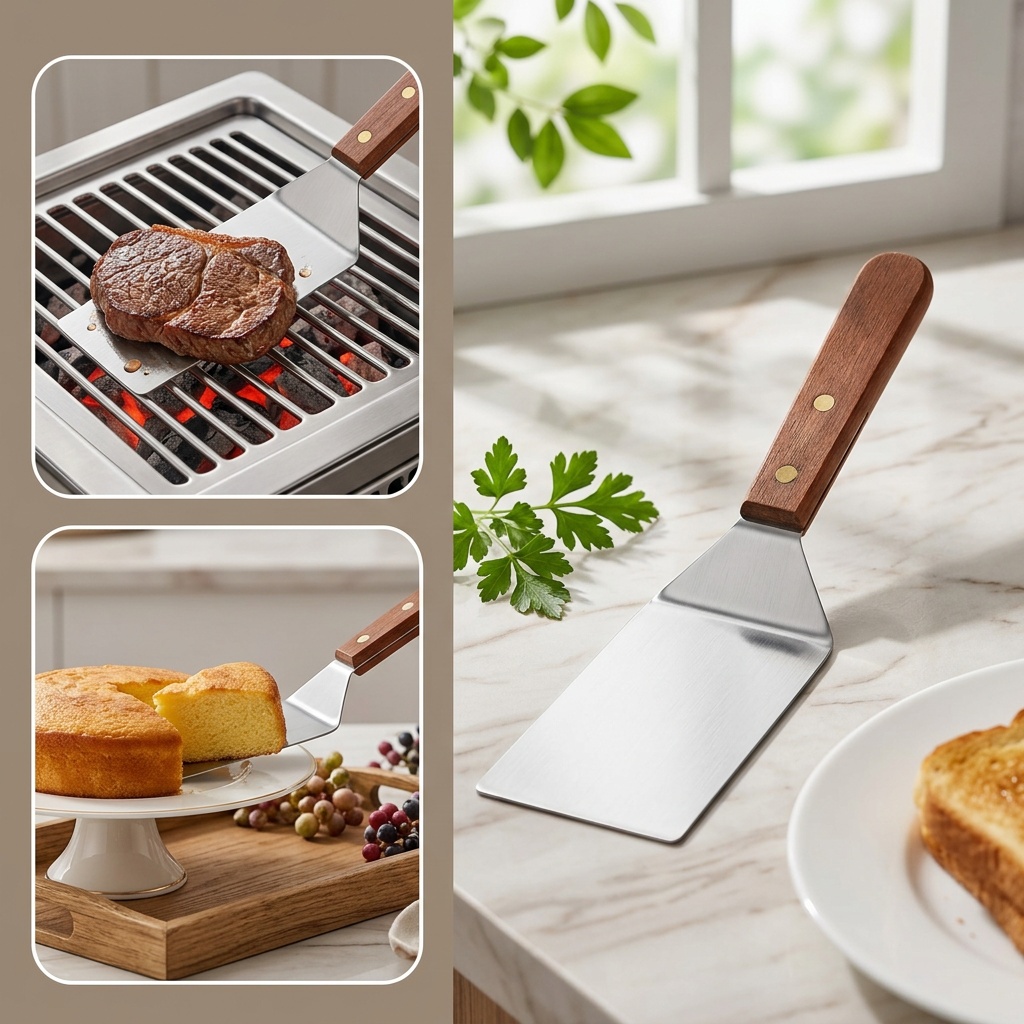 Stainless Steel Frying Spatula, Pancake Turner, and Kitchen Tool