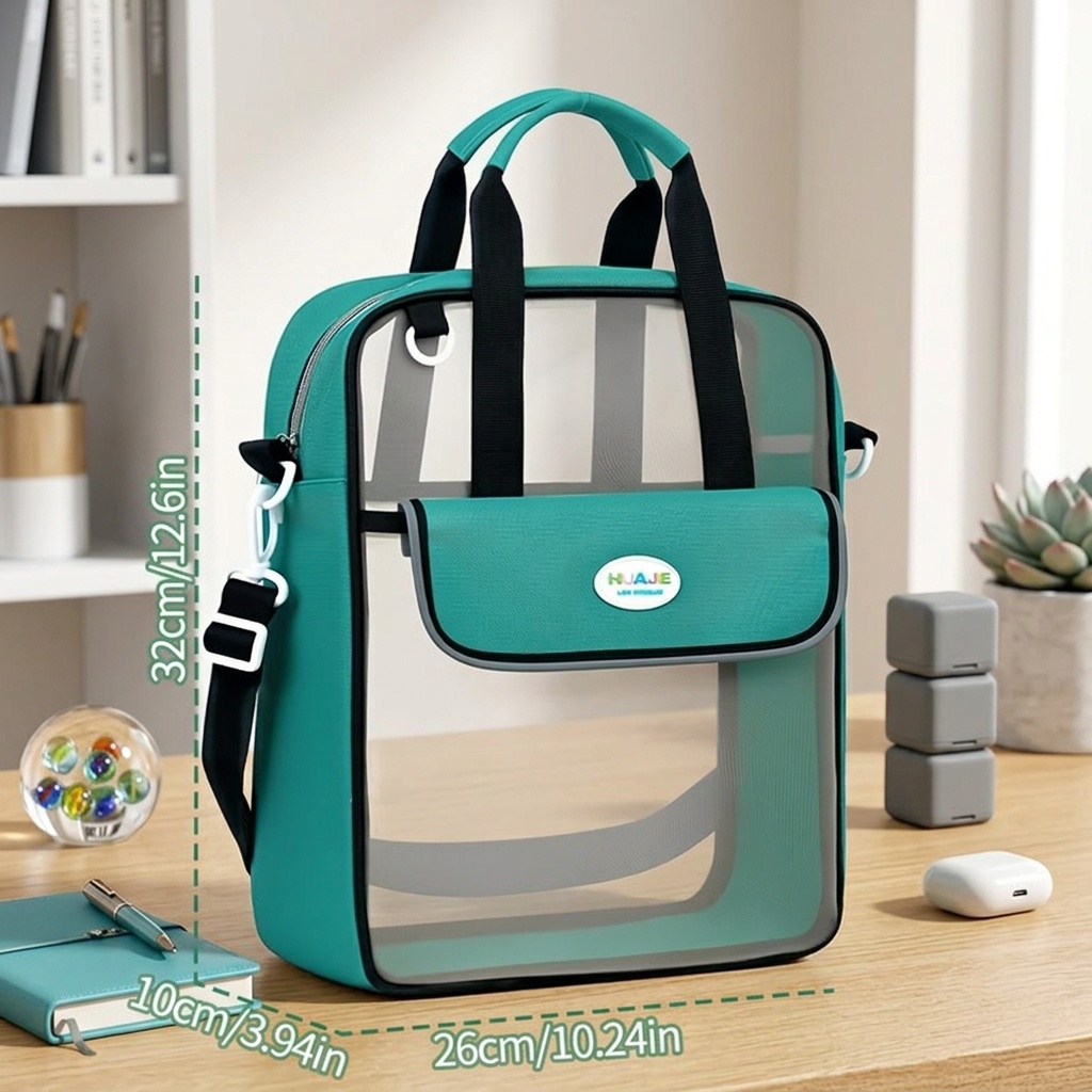 Large-Capacity Clear Mesh Tutoring Bag for Students, Multi-Purpose