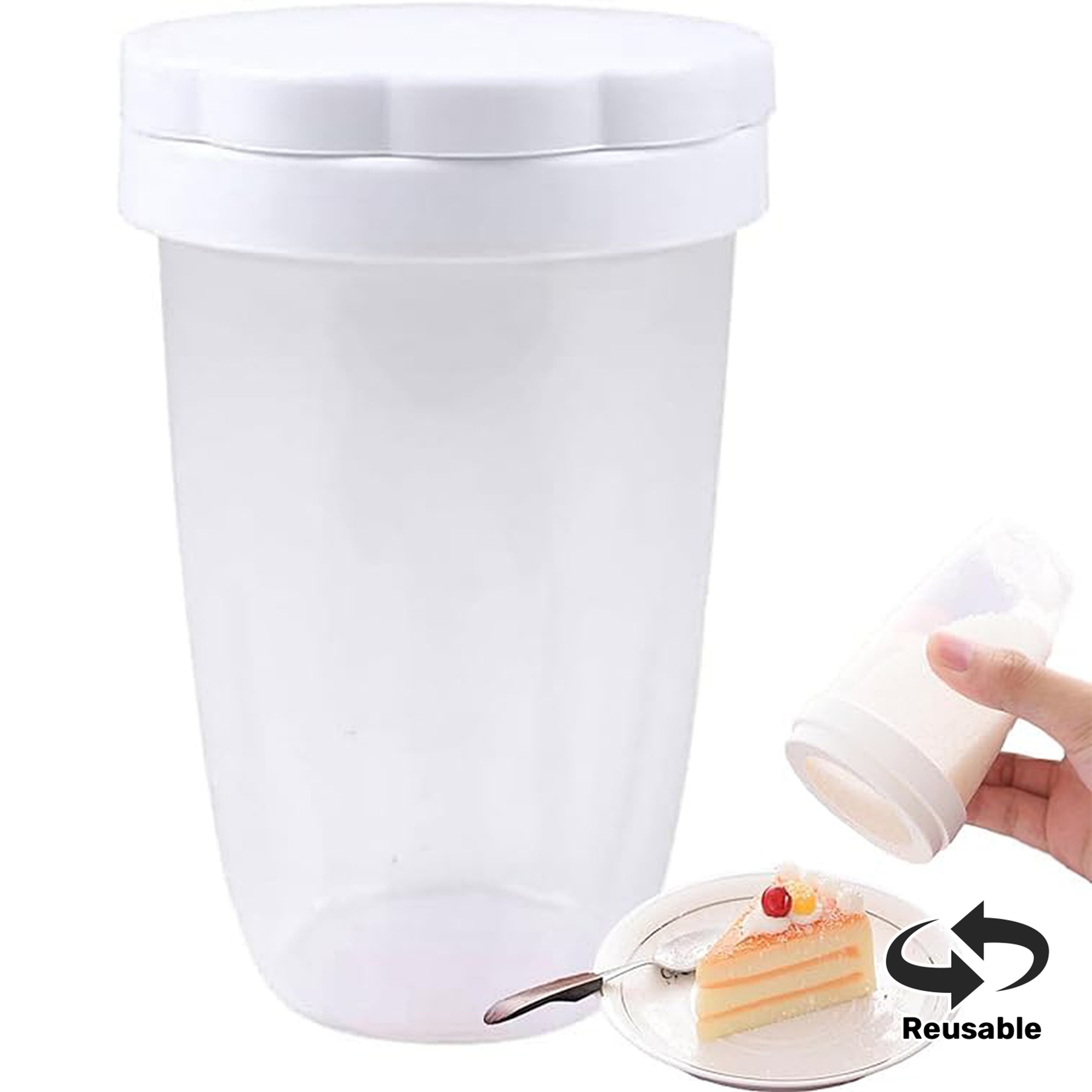 Reusable Plastic Flour Sifter with Lid
